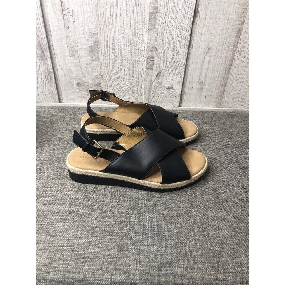 Universal Thread Womens Size 6.5 Black Sandals Frances Sporty Platform Strap - Picture 2 of 7